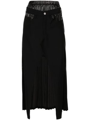 Junya Watanabe plissé midi skirt - Black