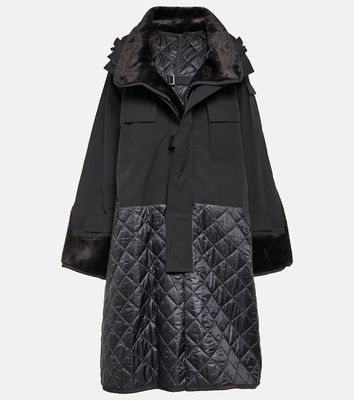 Junya Watanabe Quilted faux shearling-lined coat