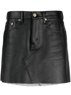Junya Watanabe raw-cut faux-leather miniskirt - Black