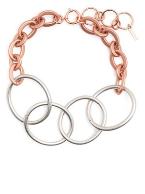 Junya Watanabe ring loop-chain necklace - Brown