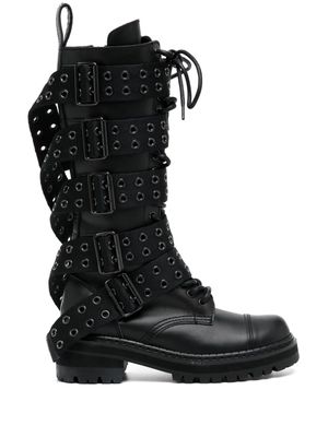 Junya Watanabe rivet-detail leather boots - Black