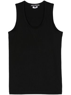 Junya Watanabe scoop-neck cotton tank top - Black