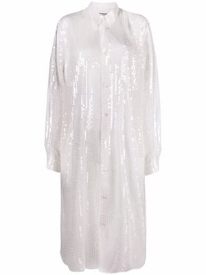 Junya Watanabe sequin-embellished shirt dress - White