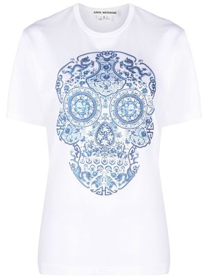 Junya Watanabe skull print crew-neck T-shirt - White