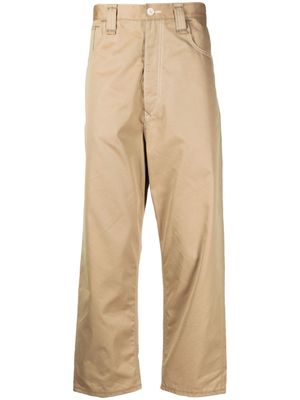 Junya Watanabe straight-leg contrasting-pocket trousers - Brown