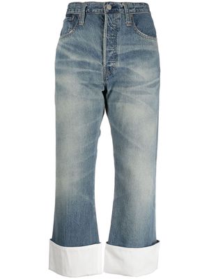 Junya Watanabe straight-leg cropped jeans - Blue