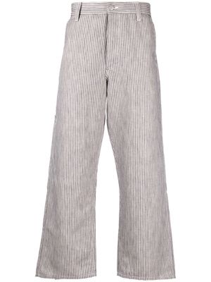 Junya Watanabe stripe-pattern cropped trousers - Neutrals