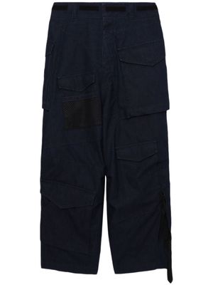 Junya Watanabe wide-leg cotton cargo trousers - Blue