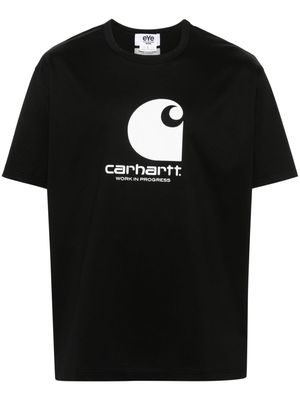 Junya Watanabe x Carhartt logo-print cotton T-shirt - Black