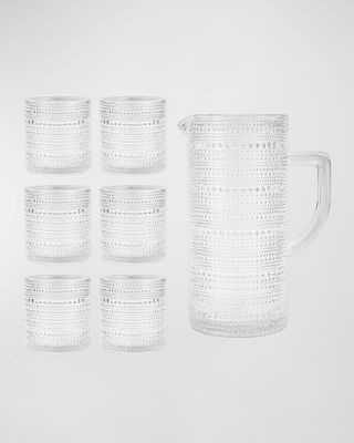 Jupiter Clear Pitcher & Double Old Fashioned Glasses Set