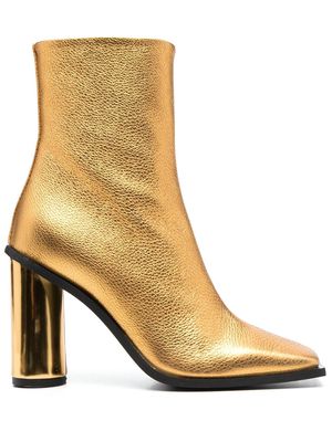 Just Cavalli 100mm metallic-effect ankle boots - Yellow