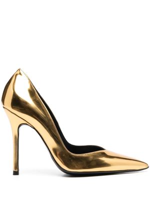 Just Cavalli 110mm metallic-effect pointed pumps - Yellow