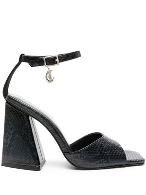 Just Cavalli 110mm snakeskin-effect sandals - Black