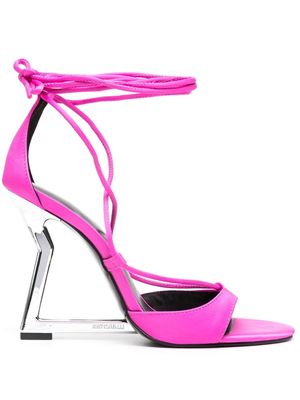 Just Cavalli 110mm tie-fastening sandals - Pink