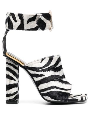 Just Cavalli 110mm zebra-print sandals - Black