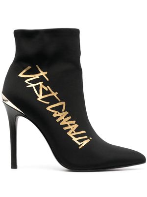 Just Cavalli 120mm logo-print ankle boots - Black