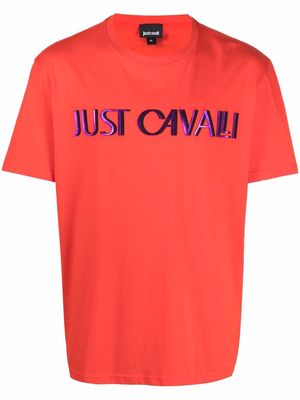Just Cavalli 3D logo-print T-shirt - Red