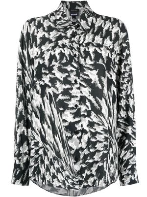Just Cavalli abstract-print long-sleeve shirt - White
