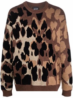 Just Cavalli animal-print knit jumper - Brown