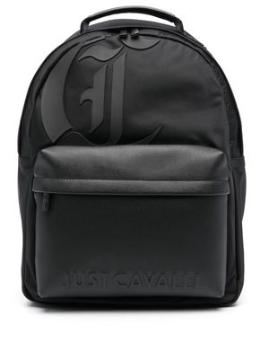 Just Cavalli appliqué-logo canvas backpack - Black