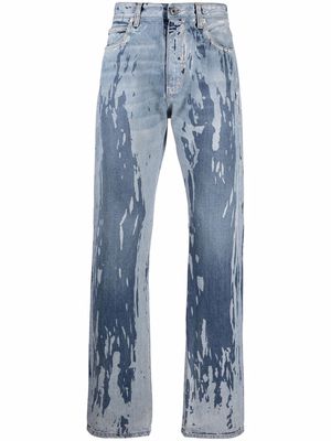 JUST CAVALLI bleached-effect straight-leg jeans - Blue