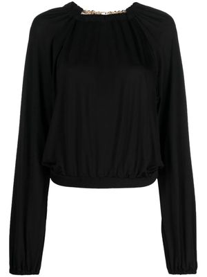 Just Cavalli chain-link cut-out top - Black