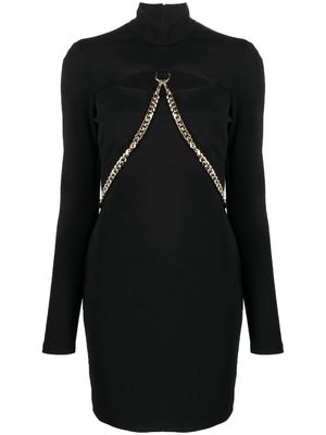 Just Cavalli chain-link funnel-neck minidress - Black