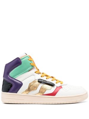 Just Cavalli colour-block high-top sneakers - White