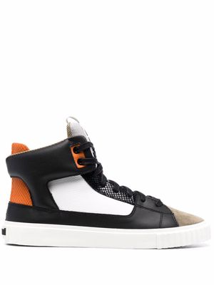 Just Cavalli colour-block panelled high-top sneakers - Black