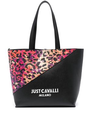 Just Cavalli colourblock panelled tote bag - Black