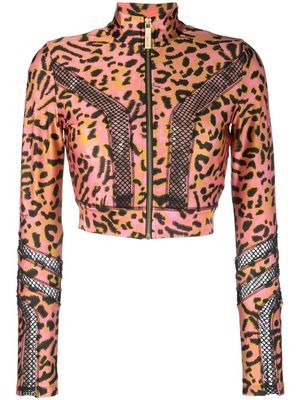 Just Cavalli cropped biker jacket - Pink