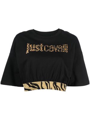 Just Cavalli cropped cotton T-shirt - Black