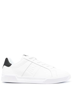 Just Cavalli debossed-logo leather sneakers - White