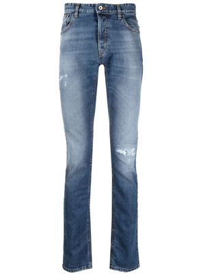 Just Cavalli distress-detail slim-cut jeans - Blue