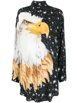Just Cavalli eagle-print long-sleeve shirt - Black