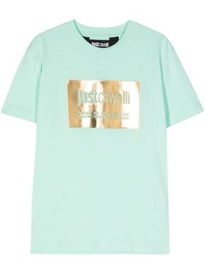 Just Cavalli embossed-logo cotton T-shirt - Green