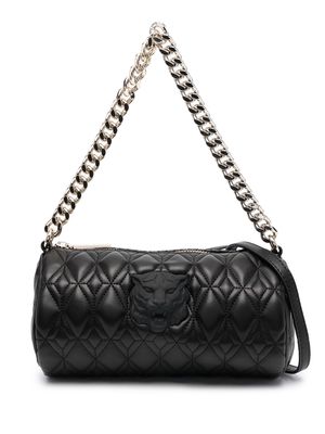 Just Cavalli embossed-panther quilted cylinder bag - Black