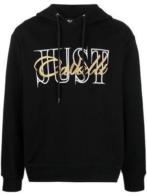 Just Cavalli embroidered logo hoodie - Black