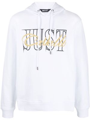 Just Cavalli embroidered logo hoodie - White