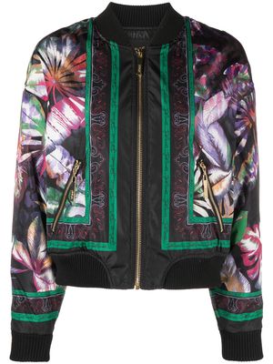 Just Cavalli floral-print bomber jacket - Black