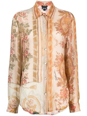 Just Cavalli floral-print long-sleeve shirt - Neutrals