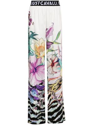 Just Cavalli floral-print straight trousers - White