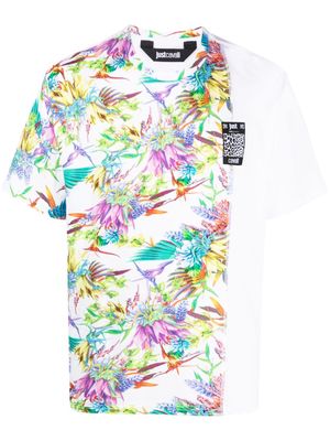 Just Cavalli floral-print T-shirt - White