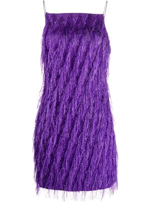 Just Cavalli fringed mini dress - Purple