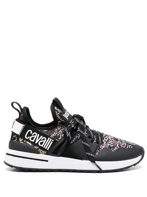 Just Cavalli graffiti logo print low-top sneakers - Black