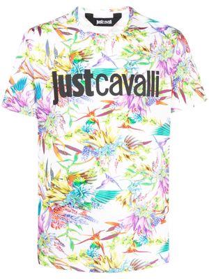 Just Cavalli graphic-print short-sleeved cotton T-shirt - White