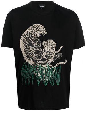 Just Cavalli graphic-print short-sleeved T-shirt - Black
