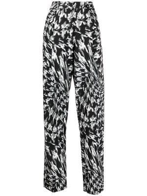 Just Cavalli high-waisted dogtooth trousers - Black