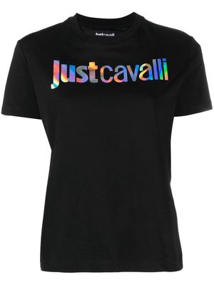 Just Cavalli holographic-logo T-shirt - Black