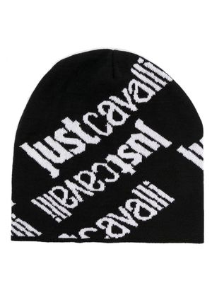 Just Cavalli intarsia-knit logo beanie - Black
